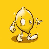 Lemon character, Pixar style poster movie 