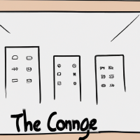 Flat 2D animation cartoon style. Sketch style of the image. Create an image of the aftermath of war in a city: destroyed houses, hospitals. Need to convey an atmosphere of chaos and hope for support. Aim to visually reflect the emotional aspects of the humanitarian crisis caused by military action, focusing on the destruction and hardship, but leaving room for elements of hope and help. Translated with